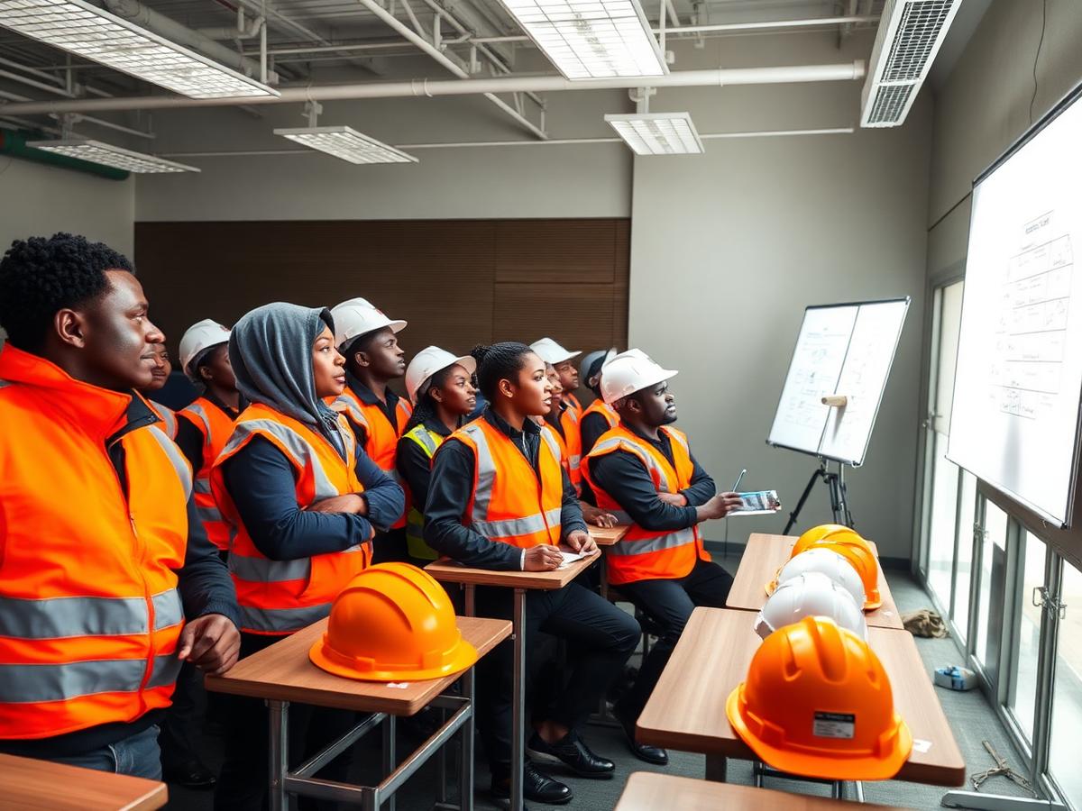 MISCO classroom training with mining learners in PPE