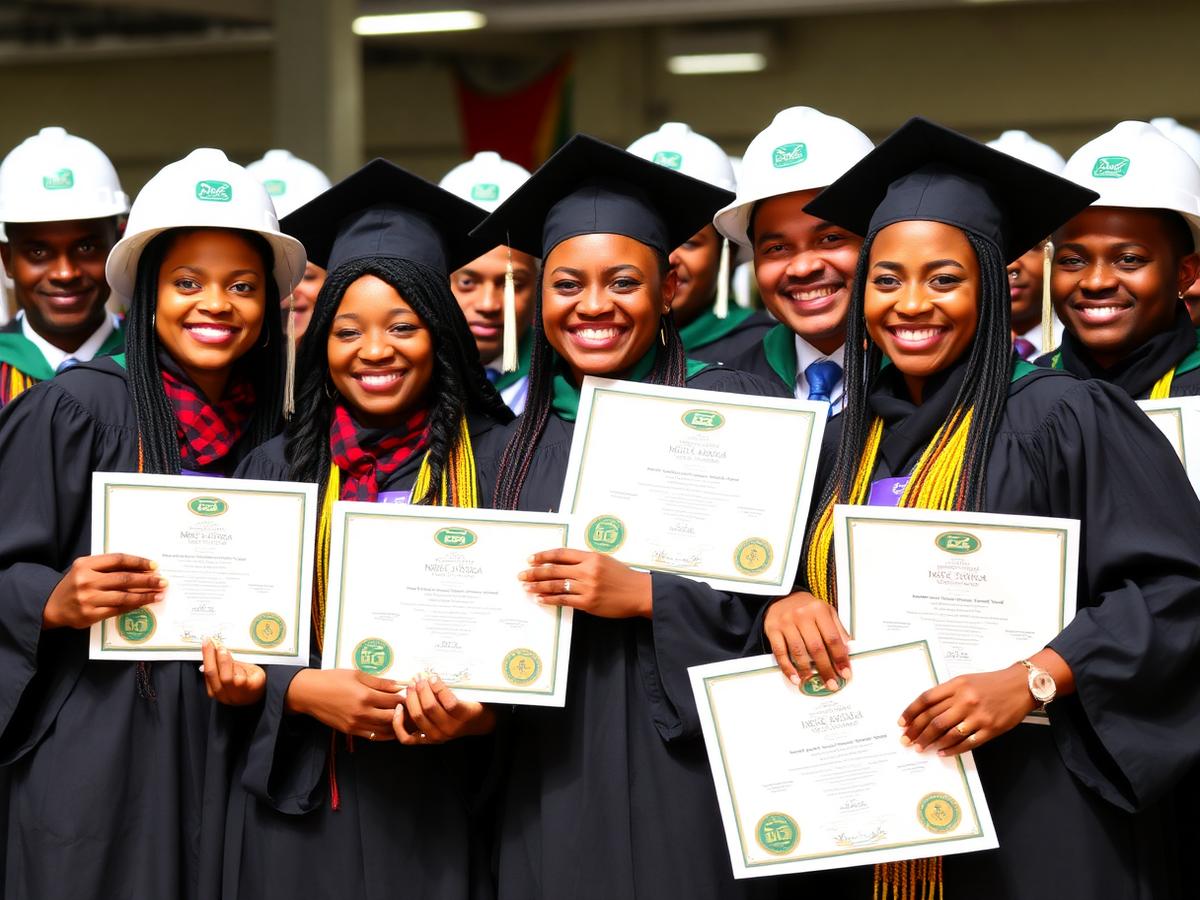 Proud MISCO learners at graduation holding certificates